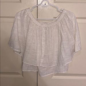 White off the shoulder flowy tshirt